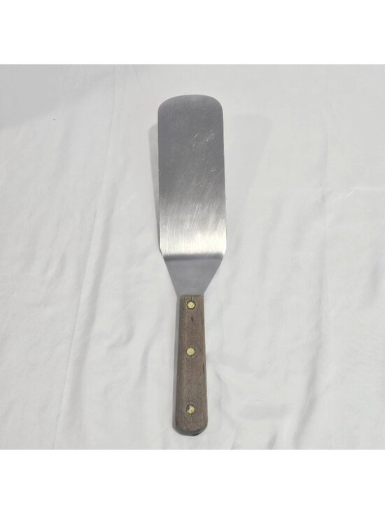None Other - Vintage Wood Handle Stainless Steel Spatula 13" Long Flat Blade Cooking Utensil